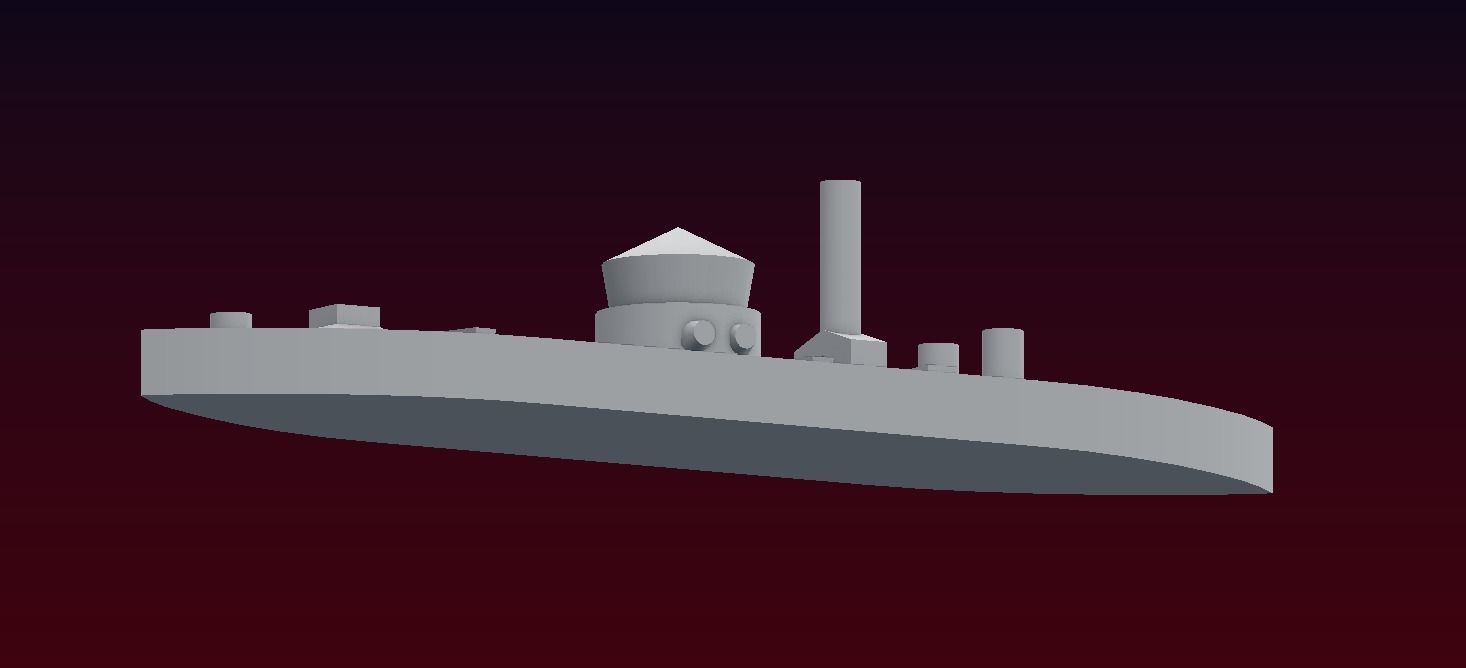 USS Monitor 1862 Free 3D print model_27