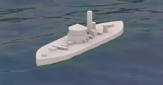 USS Monitor 1862 Free 3D print model