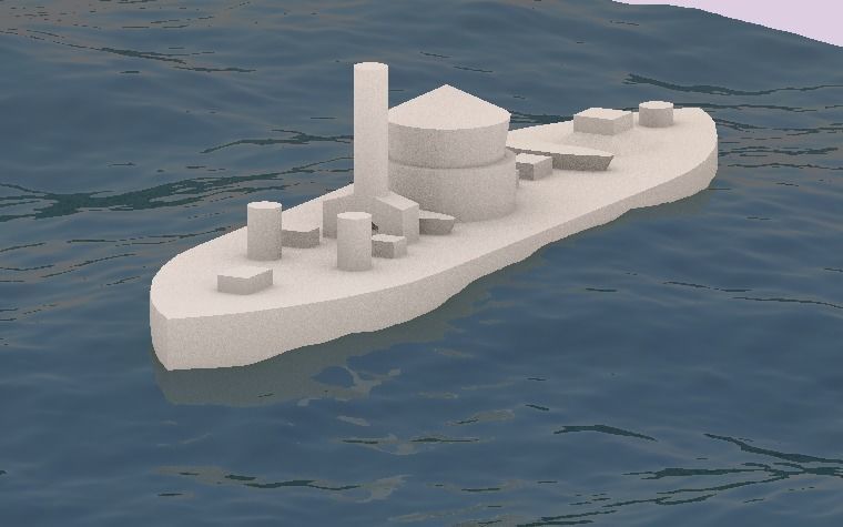 USS Monitor 1862 Free 3D print model_9