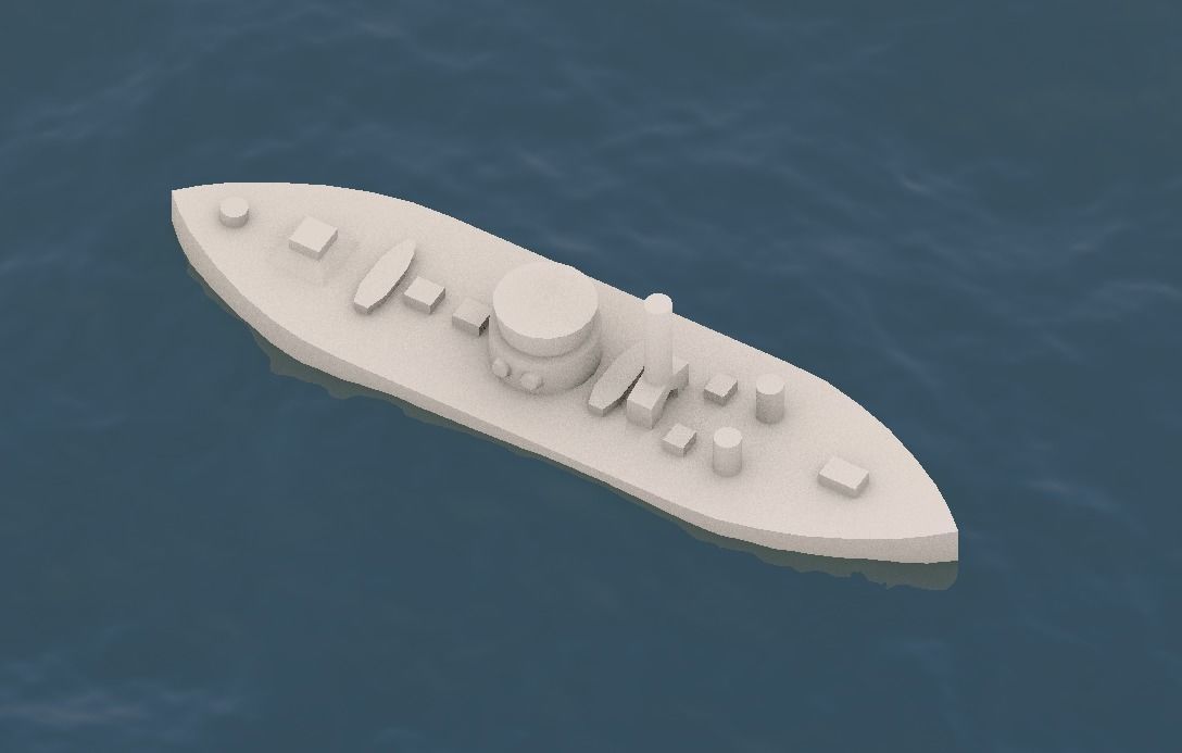 USS Monitor 1862 Free 3D print model_6