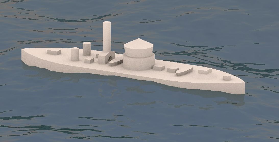 USS Monitor 1862 Free 3D print model_12
