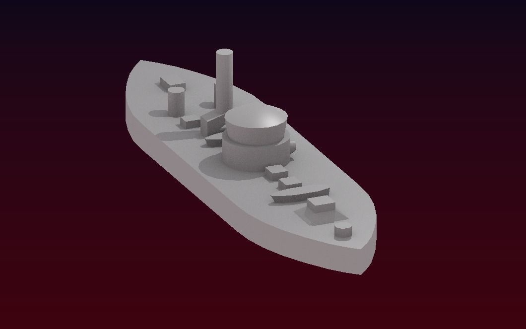 USS Monitor 1862 Free 3D print model_24