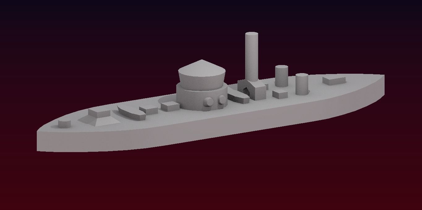 USS Monitor 1862 Free 3D print model_1
