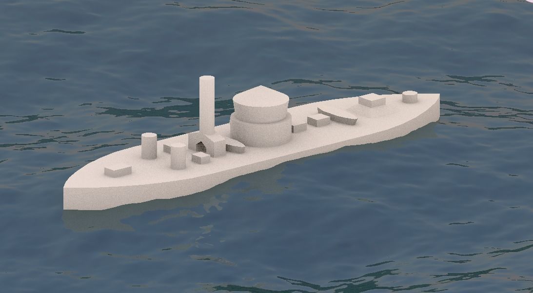 USS Monitor 1862 Free 3D print model_10