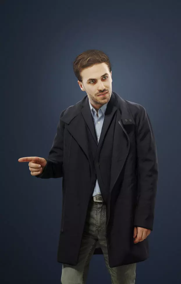 Flow Elegant Caucasian Male Walking While Pointing 3D model_0