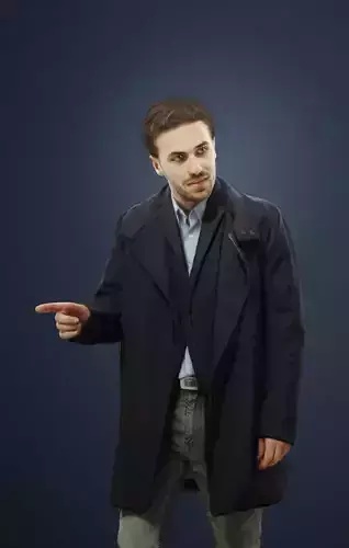 Flow Elegant Caucasian Male Walking While Pointing 3D model