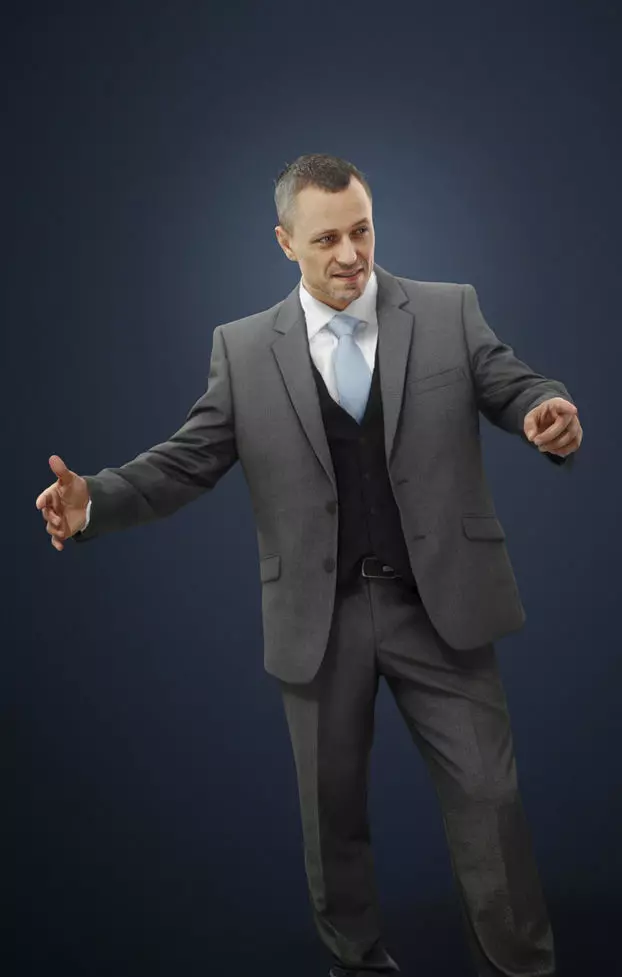 Fortitude Business Male Standing While Introducing Someone 3D model_0