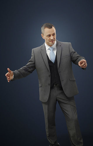 Fortitude Business Male Standing While Introducing Someone 3D model
