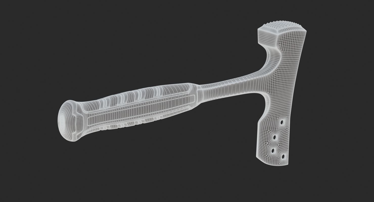 Shingler Hammer With Blade 3D model_11