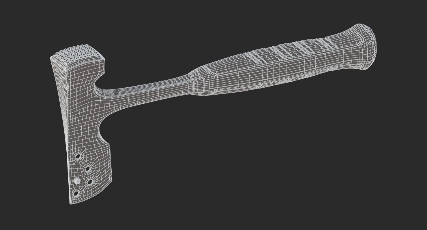 Shingler Hammer With Blade 3D model_8