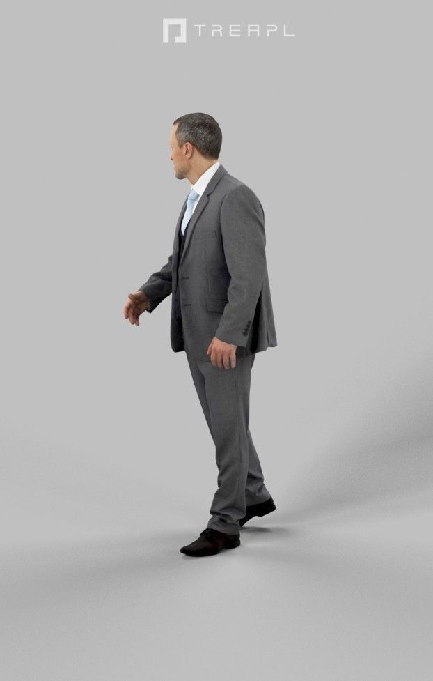 Fortitude Elegant Caucasian Business Man Walking 3D model_7