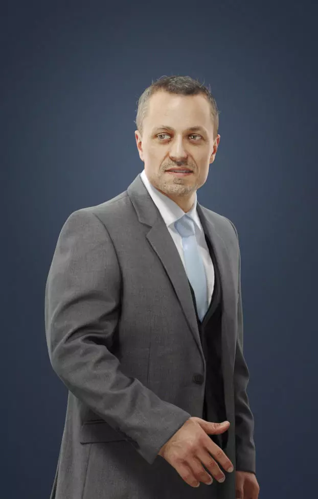 Fortitude Elegant Caucasian Business Man Walking 3D model_0