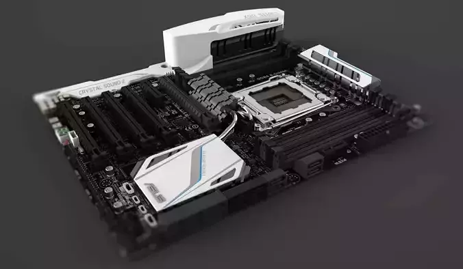 Asus X99 Deluxe LGA 2011-3 Motherboard 3D model