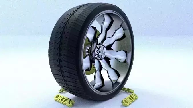 ORTAS CAR RIM 60 GAME READY RIM TIRE AND DISC 3D model