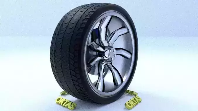 ORTAS CAR RIM 50 GAME READY RIM TIRE AND DISC 3D model