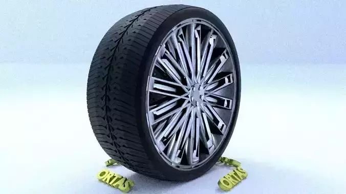 ORTAS CAR RIM 48 GAME READY RIM TIRE AND DISC 3D model