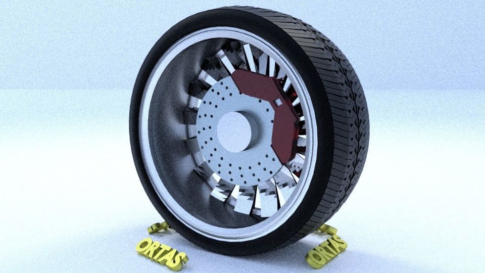 ORTAS CAR RIM 46 GAME READY RIM TIRE AND DISC 3D model_9