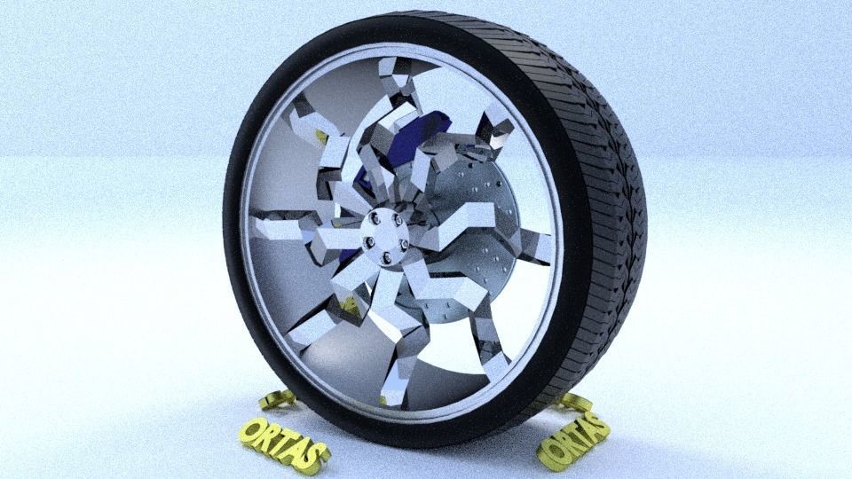 ORTAS CAR RIM 45 GAME READY RIM TIRE AND DISC 3D model_5