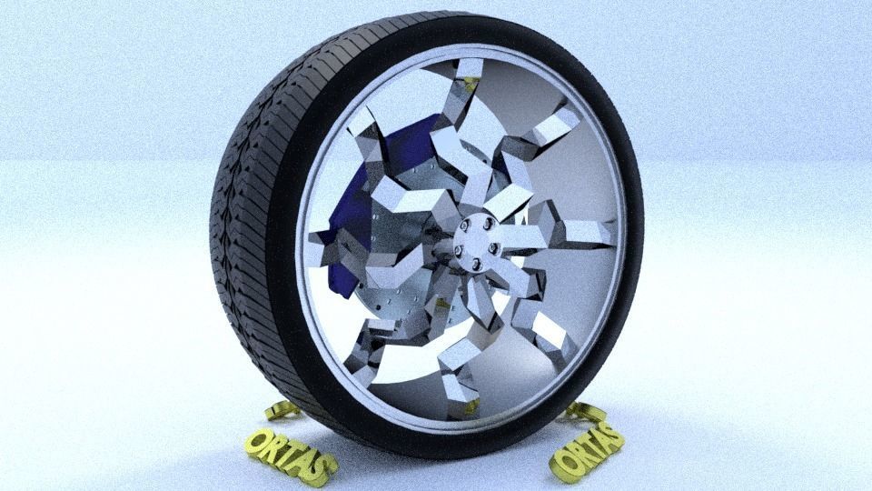 ORTAS CAR RIM 45 GAME READY RIM TIRE AND DISC 3D model_2