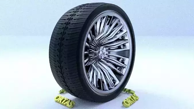 ORTAS CAR RIM 44 GAME READY RIM TIRE AND DISC 3D model