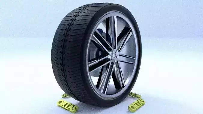 ORTAS CAR RIM 41 GAME READY RIM TIRE AND DISC 3D model