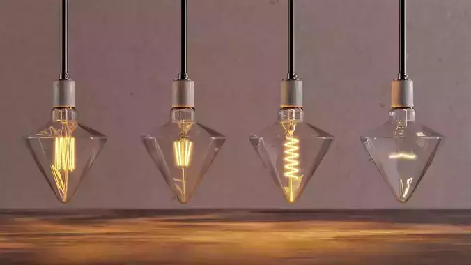 Diamond Bulb 4 types LED-twisted-Incandescent-Edison