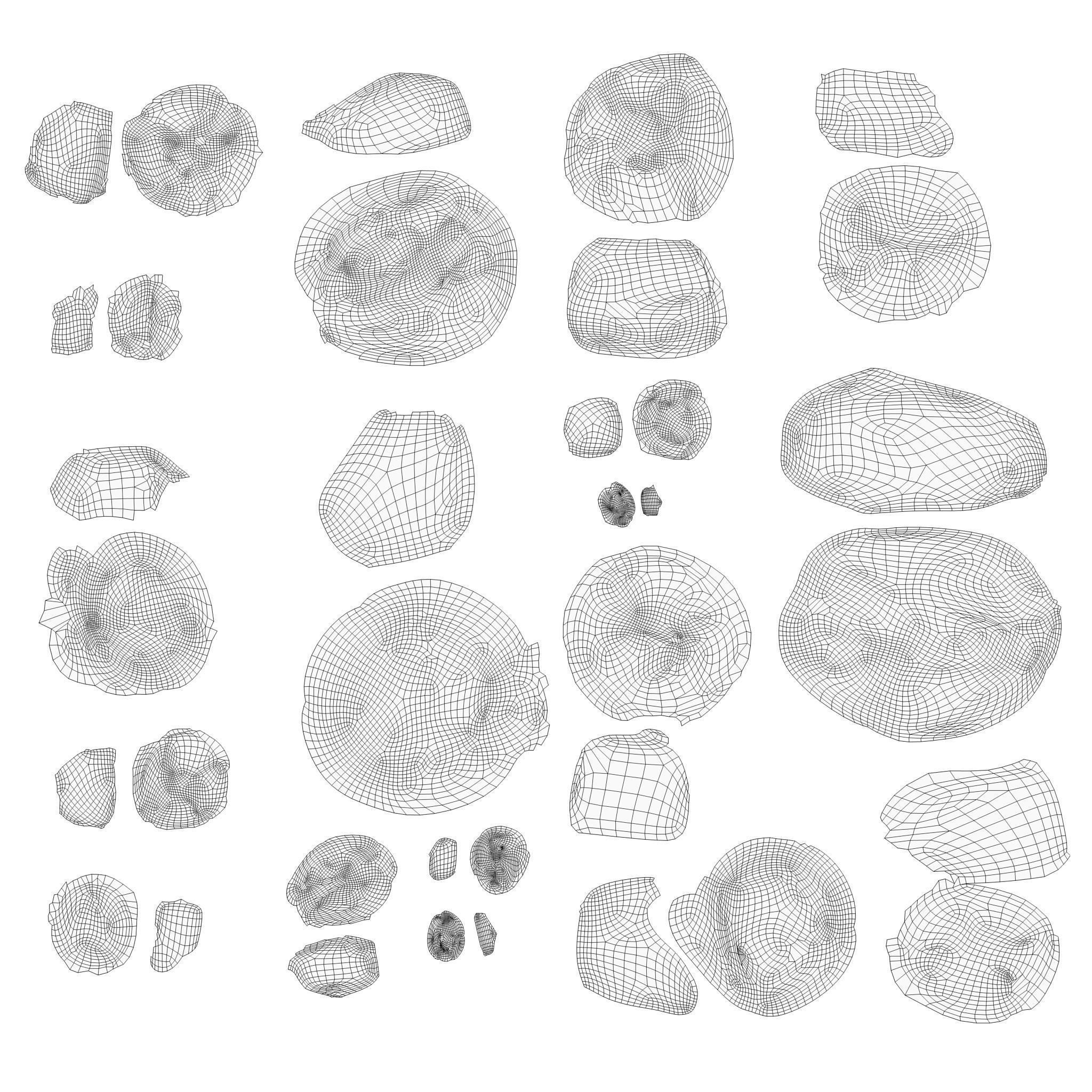 Pebbles and stones set 3D model_11