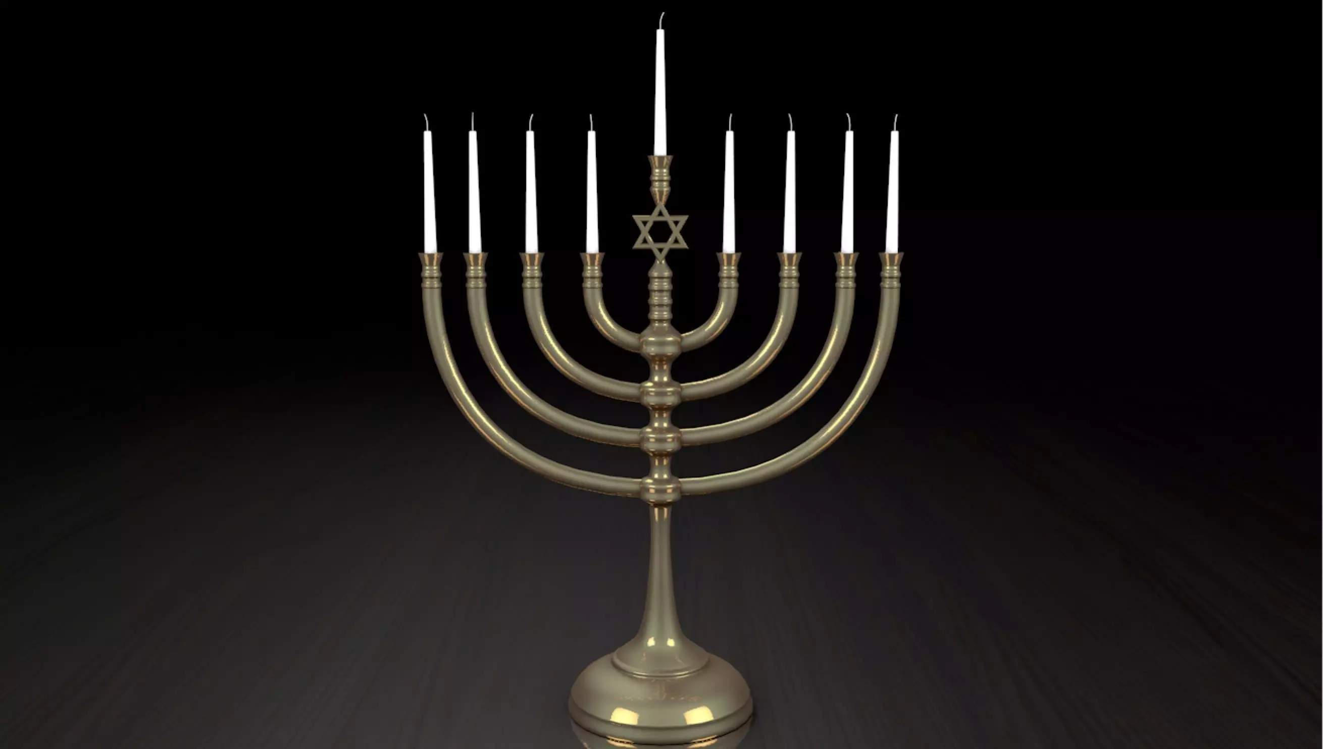 Traditional Bronze Menorah 3D model