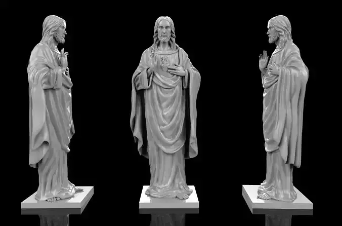 JESUS 3D three statues of