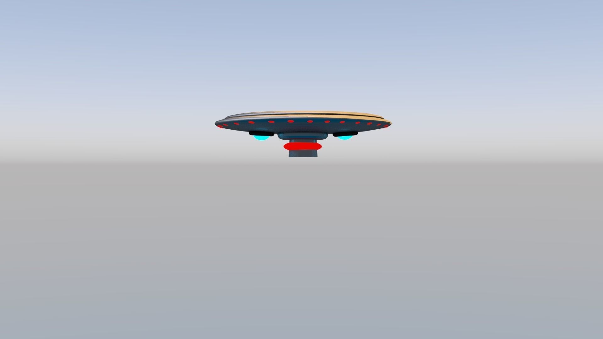 UFO Spacecraft Animated 3D model_4