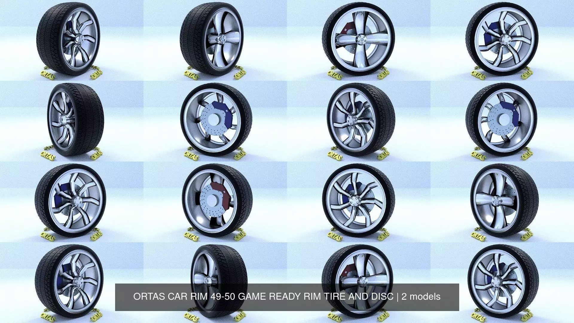 ORTAS CAR RIM 49-50 GAME READY RIM TIRE AND DISC 3D Model Collection_0