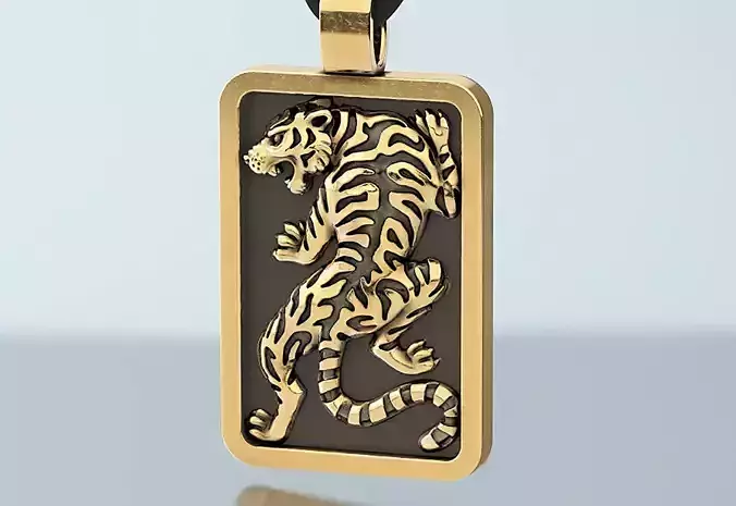 Tiger pendant for men 3D print model