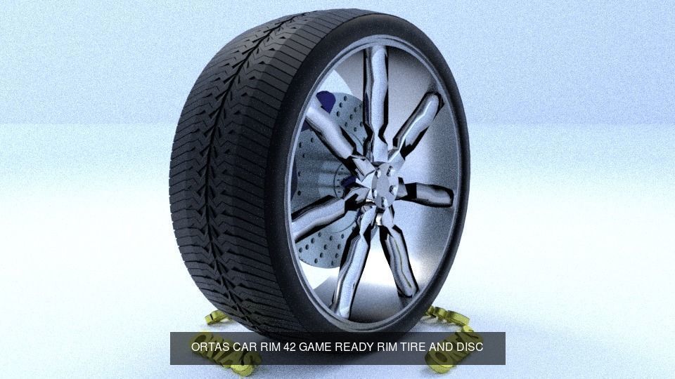 ORTAS CAR RIM 41-42-43-44-45 GAME READY RIM AND TIRE 3D Model Collection_4
