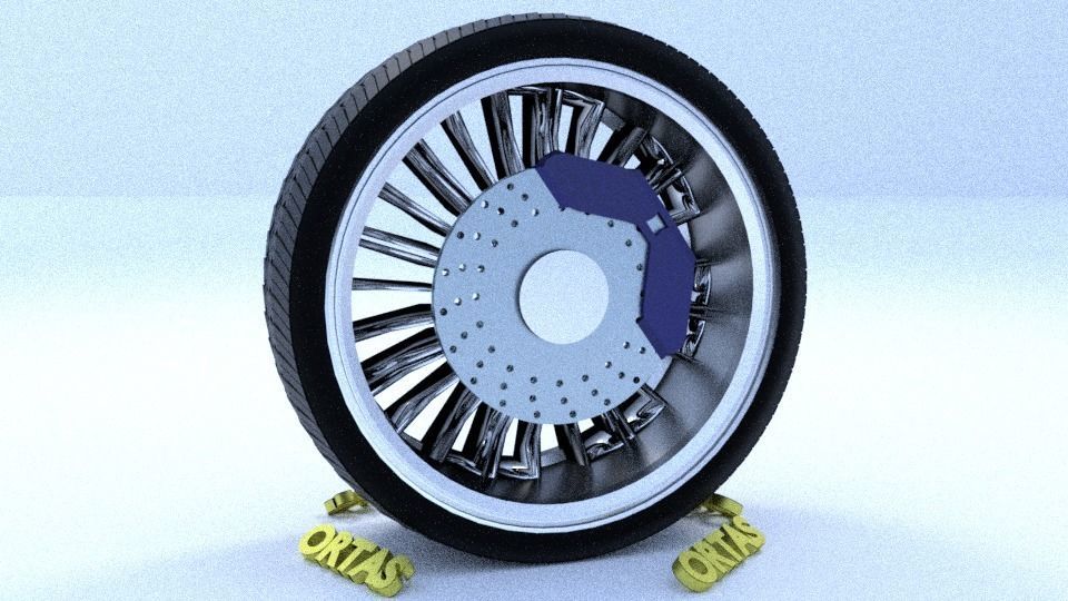 ORTAS CAR RIM 41-42-43-44-45 GAME READY RIM AND TIRE 3D Model Collection_44