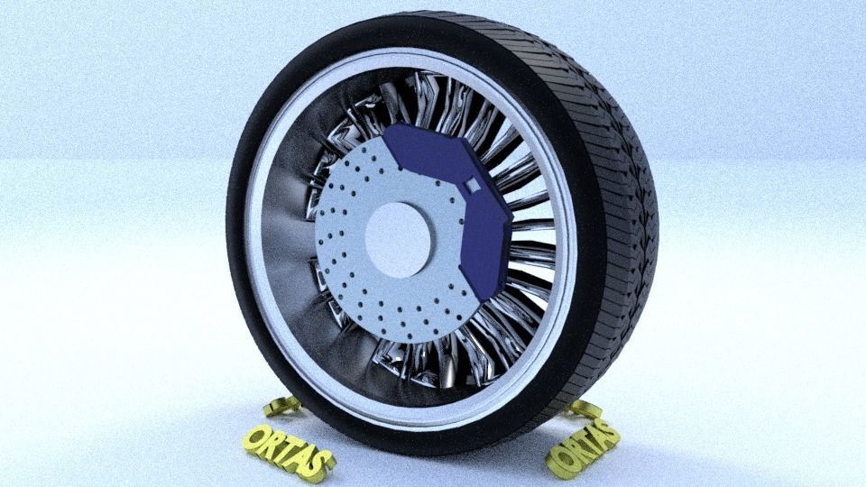 ORTAS CAR RIM 41-42-43-44-45 GAME READY RIM AND TIRE 3D Model Collection_45