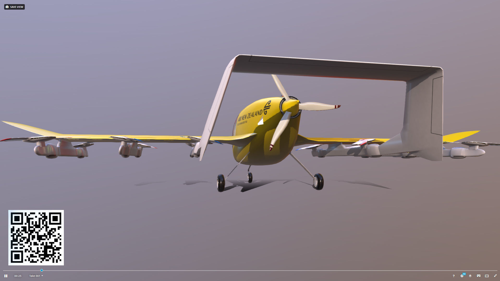 CORA kittyhawk electric self-piloting air taxi Low-poly 3D model_6