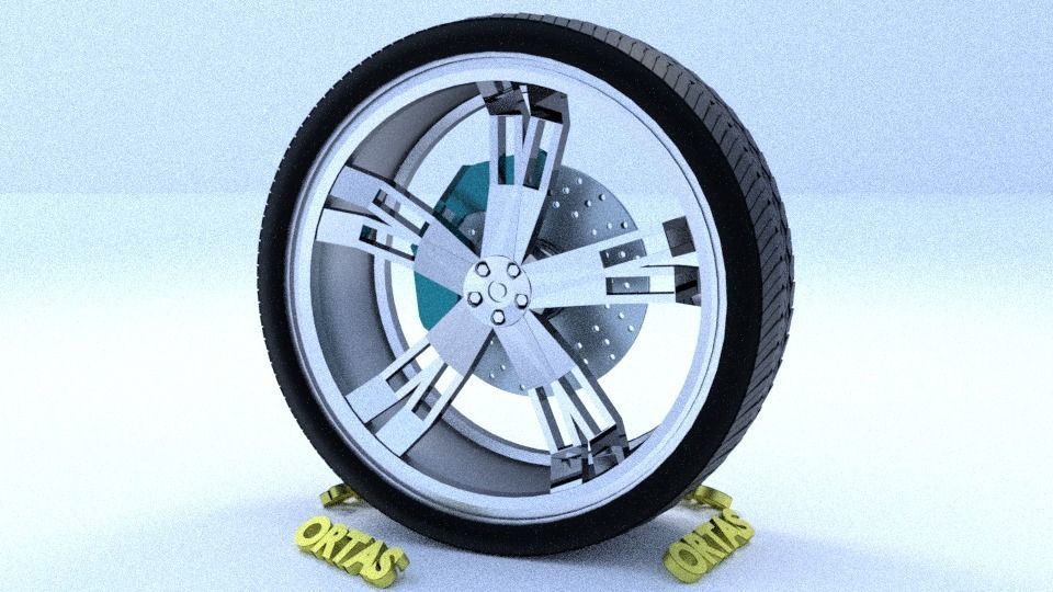 ORTAS CAR RIM 67 GAME READY RIM TIRE AND DISC 3D model_4