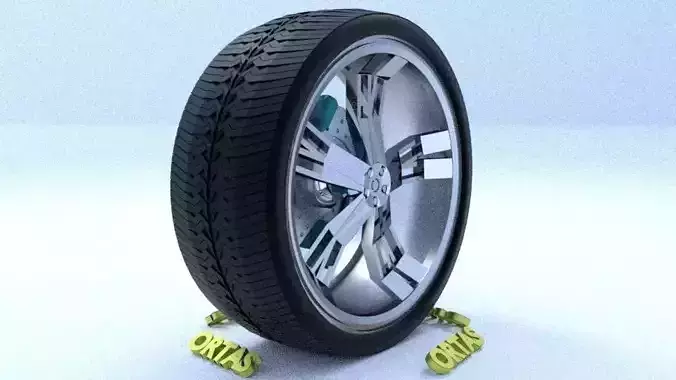 ORTAS CAR RIM 67 GAME READY RIM TIRE AND DISC 3D model