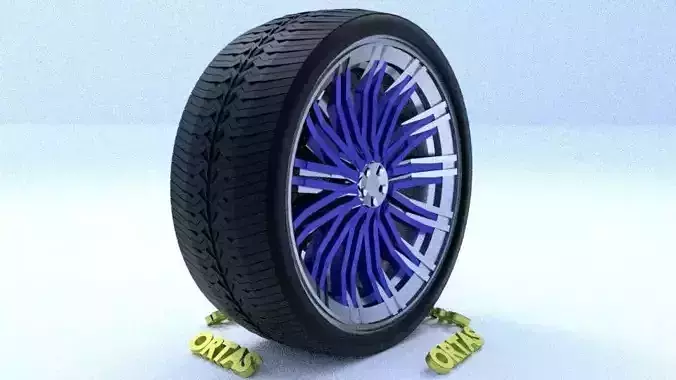 ORTAS CAR RIM 65 GAME READY RIM TIRE AND DISC 3D model
