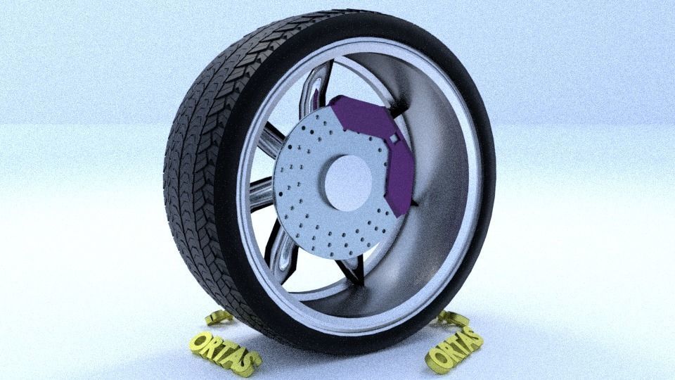 ORTAS CAR RIM 61 GAME READY RIM TIRE AND DISC 3D model_8