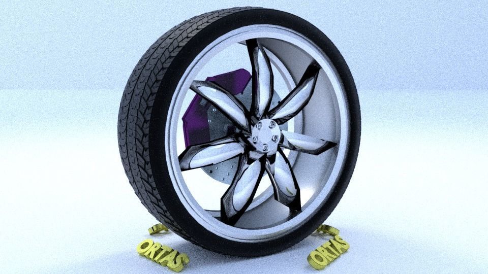 ORTAS CAR RIM 61 GAME READY RIM TIRE AND DISC 3D model_2