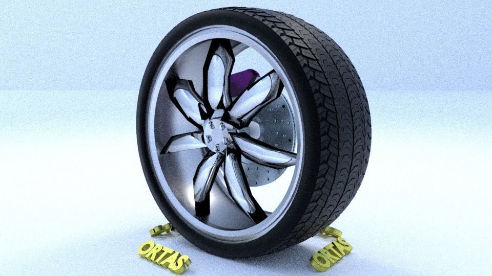 ORTAS CAR RIM 61 GAME READY RIM TIRE AND DISC 3D model_6