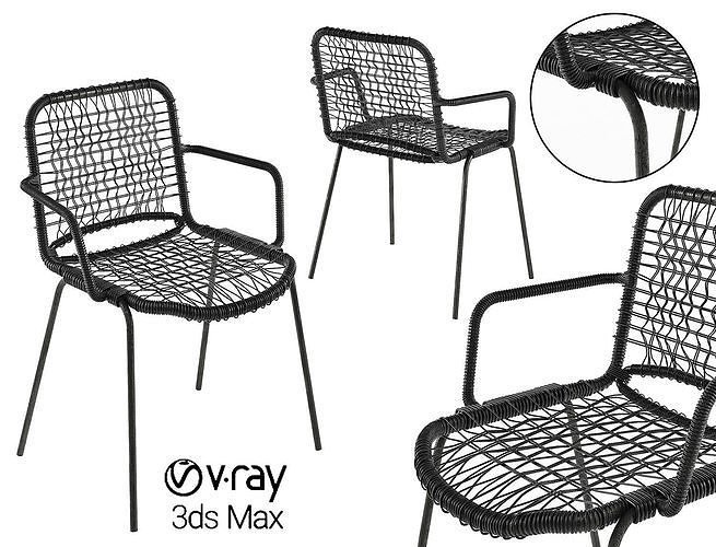 Armchair Moder with plastic and metal Allu 3D model