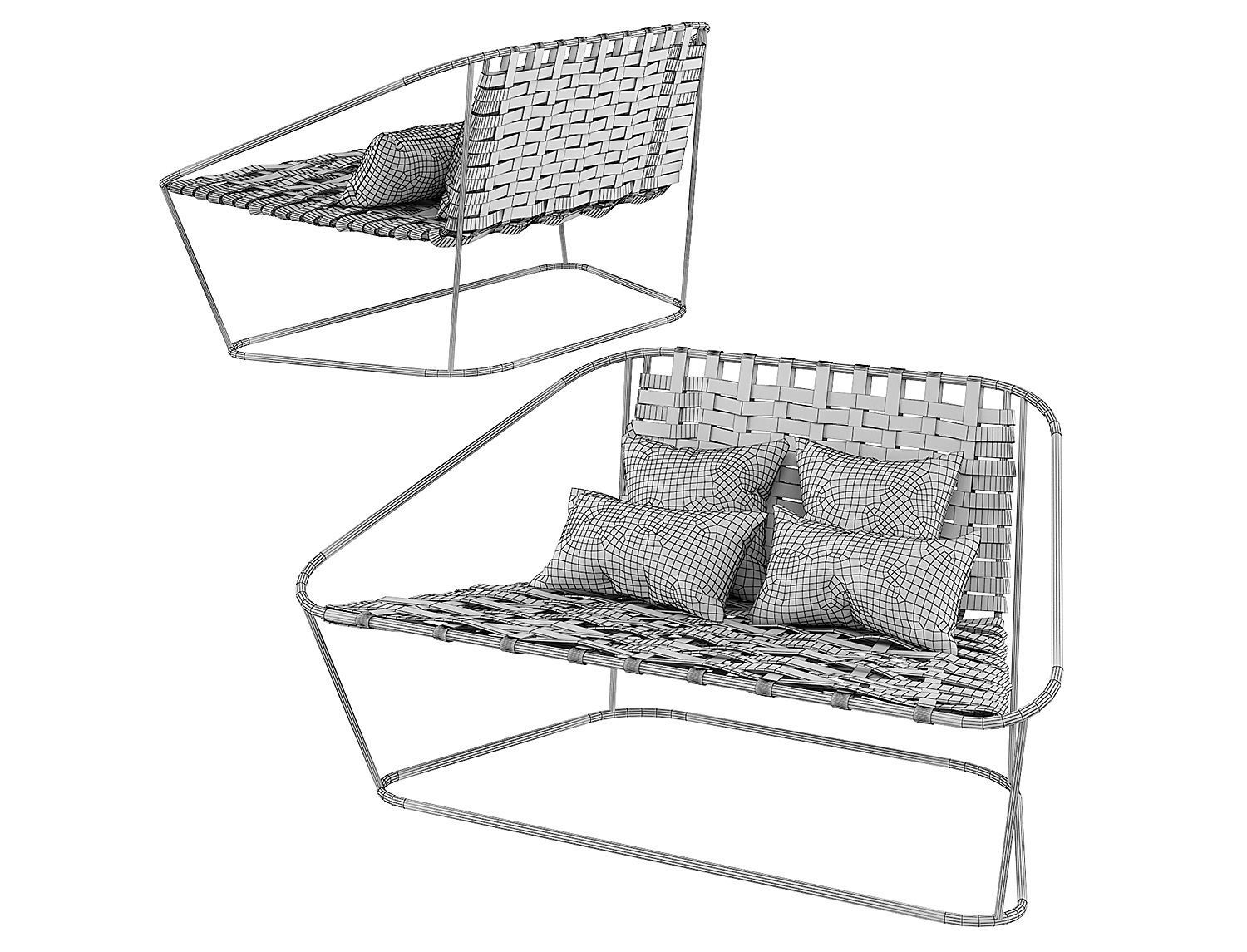 Small Sofa Arflex Cloud Carlo Colombo Armchair 3D model_7
