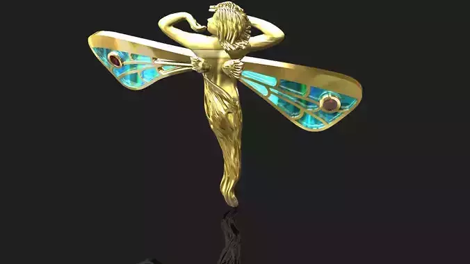 Vintage Enamel Brooch and Pendant 3D print model