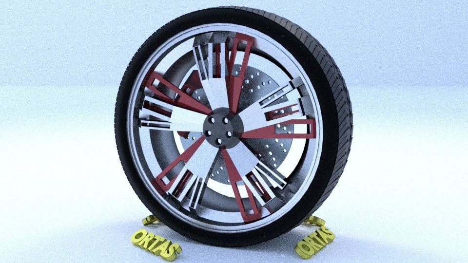 ORTAS CAR RIM 61-62 GAME READY RIM AND TIRE 3D Model Collection_21