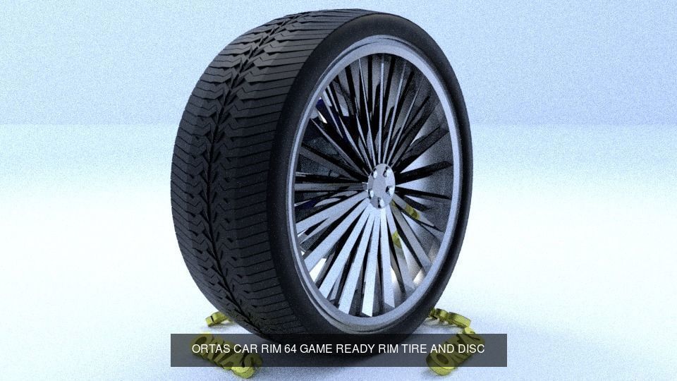 ORTAS CAR RIM 63-64 GAME READY RIM TIRE AND DISC 3D Model Collection_1