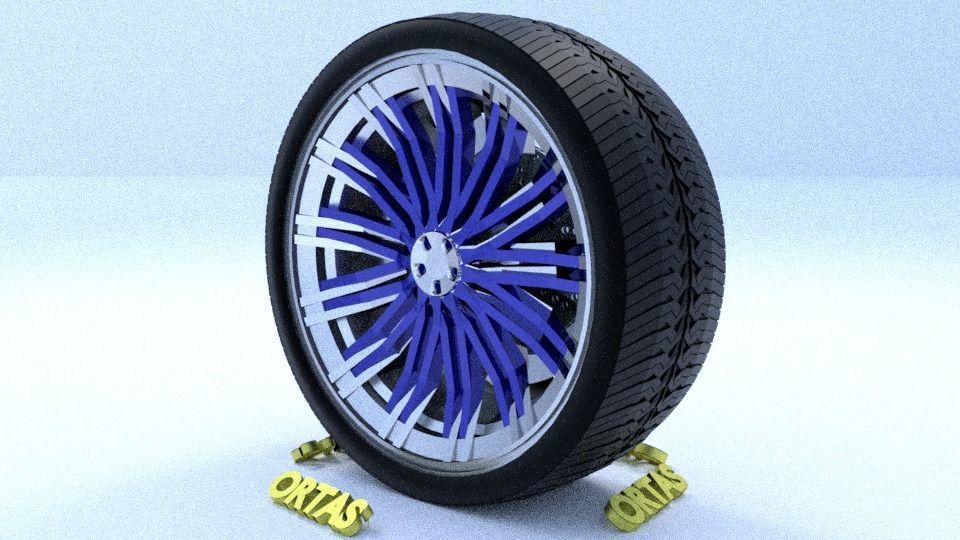 ORTAS CAR RIM 65-66 GAME READY RIM AND TIRE 3D Model Collection_9