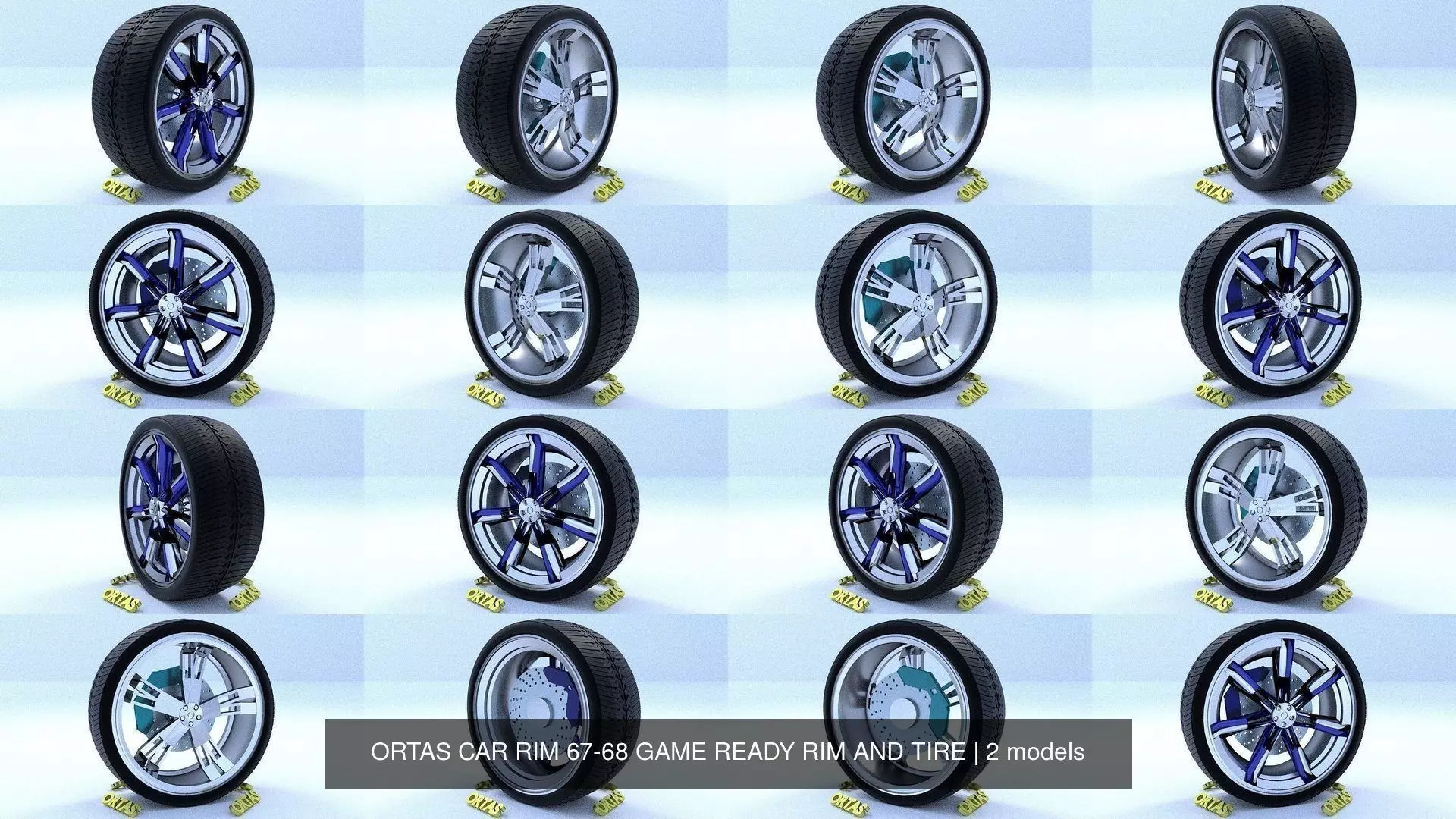 ORTAS CAR RIM 67-68 GAME READY RIM AND TIRE 3D Model Collection_0