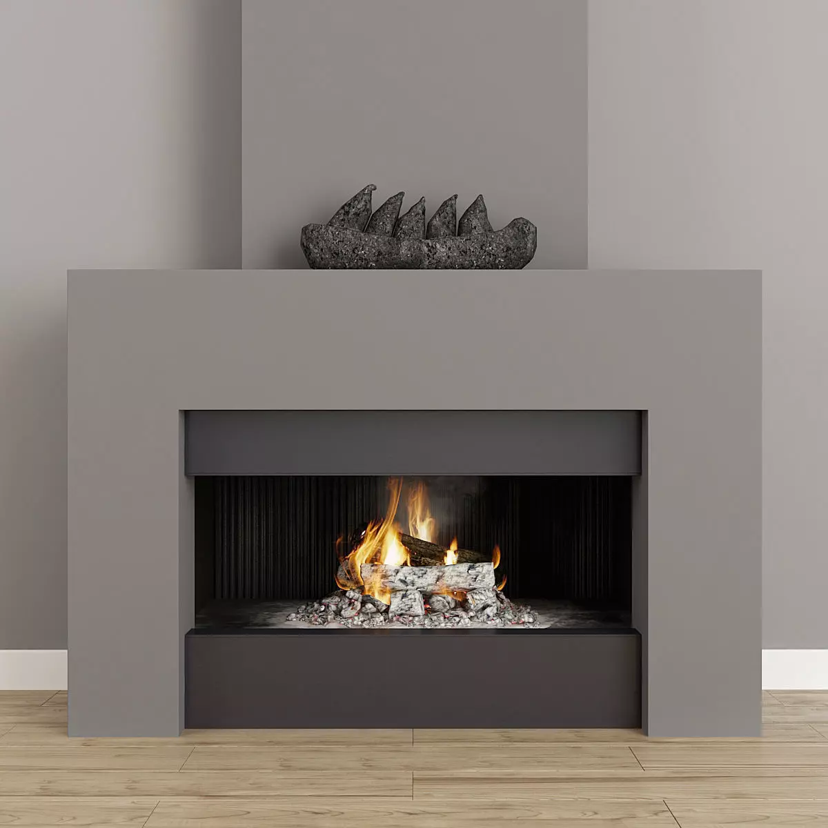 Fireplace Gray 3D model_0